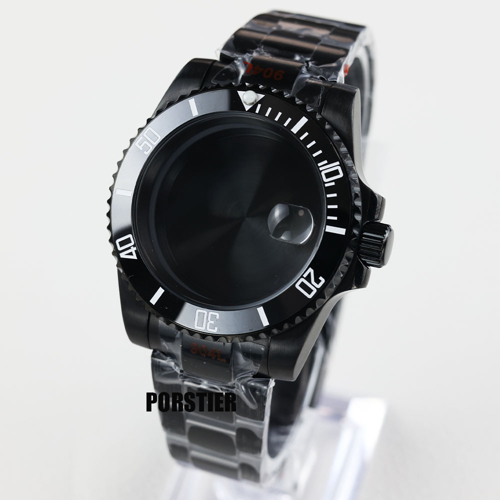 Reel Case - 40 มม.สีดํา pvd นาฬิกา sapphire glass