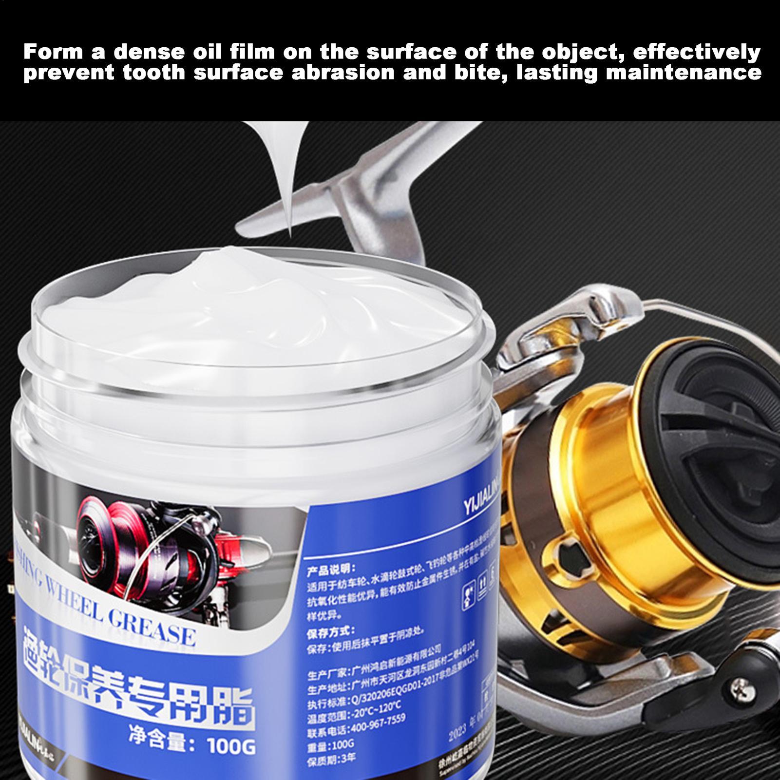 Reel Repair Kit - น้ำมันบำรุงรักษาและจาระบีสำหรับรอกตกปลา 100 กรัม น้ำมันหล่อลื่นแบริ่ง จาระบีป้องกันเกียร์ ป้องกันสนิม